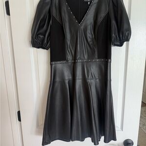 Elegant Black Puff Sleeve Dress New with Tags